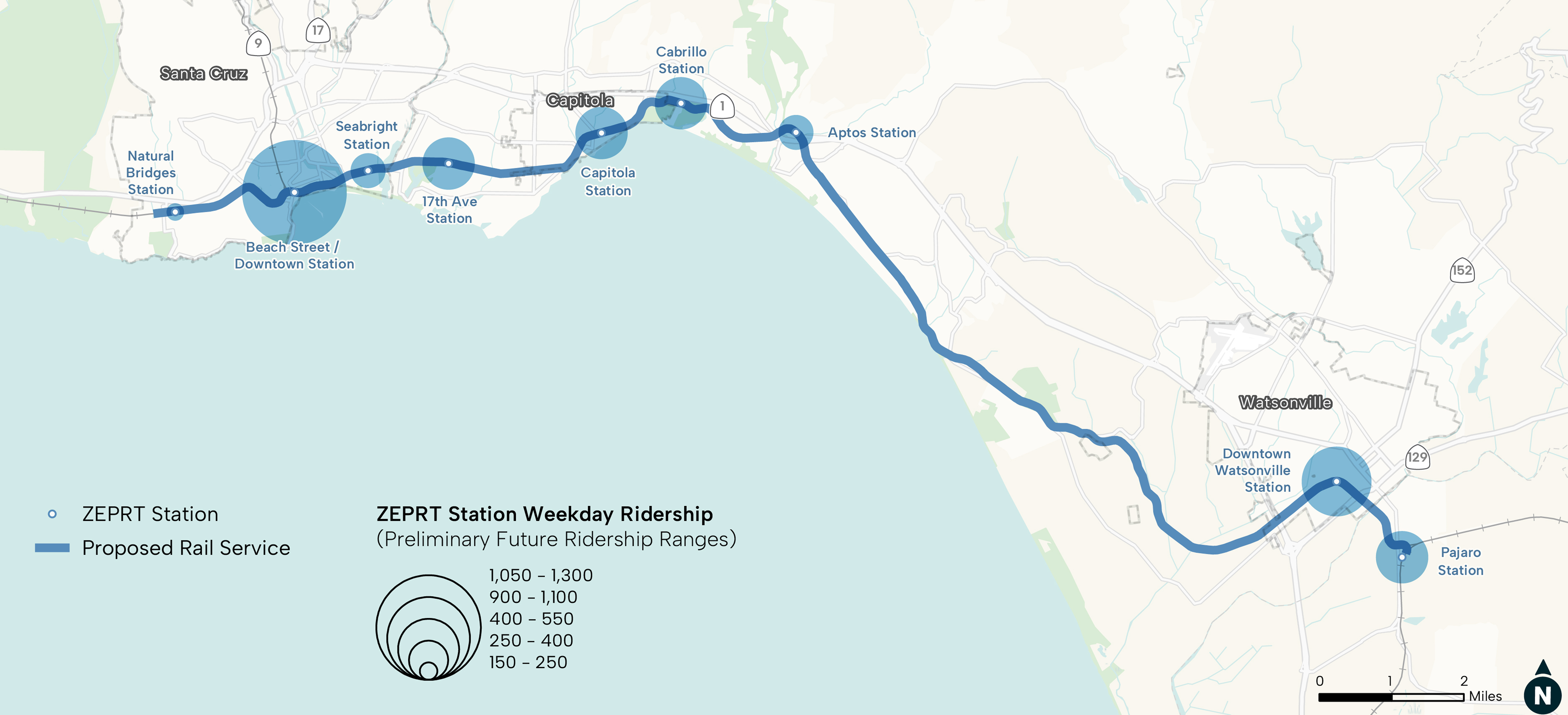 Map showing Ridership by Station