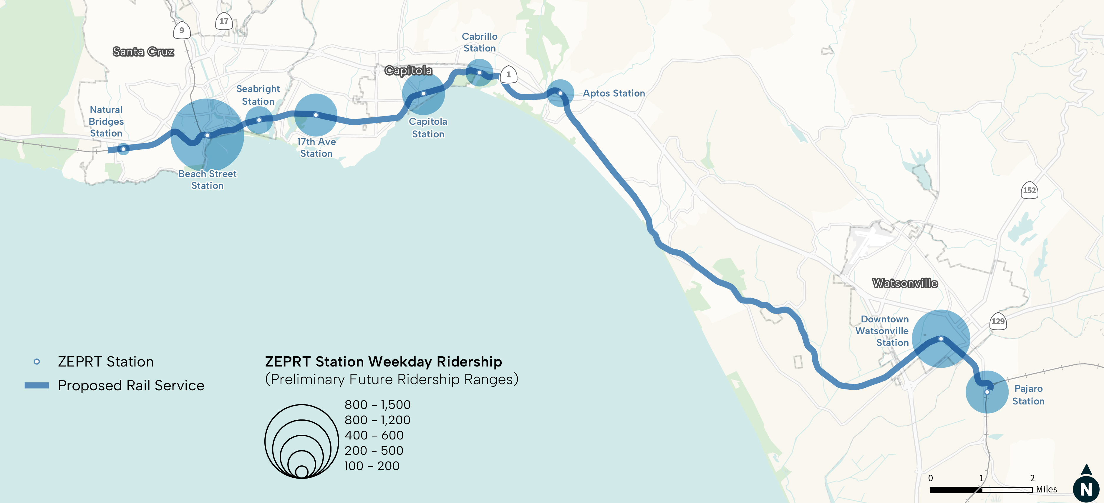 Map showing Ridership by Station