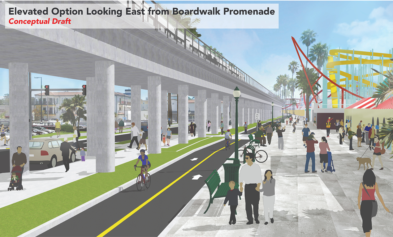 Elevated Option Looking east from Boardwalk Promenade